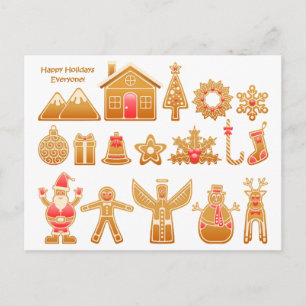 Carte Postale Sweet Christmas Gingerbread Design
