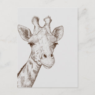 Carte Postale Sweet Giraffe Face