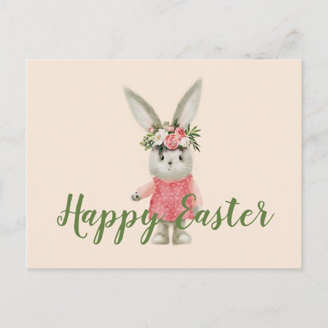 Carte Postale Sweet Girl Bunny Pâques (Devant)