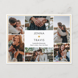 Carte Postale Sweet Heart couleur modifiable Enregistrer la date
