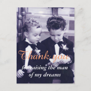 Carte Postale Sweet Petits mariés en costume lettre de lecture