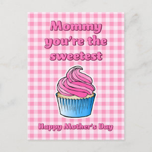 Carte postale Sweet Rose Cupcake Mothers Day