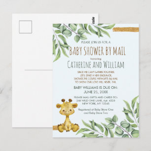 Carte Postale Sweet Safari Jungle Giraffe Baby shower Par Mail