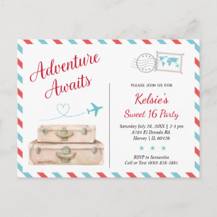 Carte Postale Sweet Sixteen 16e Aventure de voyage dans le monde
