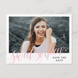 Carte Postale Sweet sixteen Tourbillonnant rose pâle Enregistrer