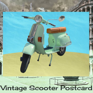 Carte Postale Sweet Vintage Scooter amusant