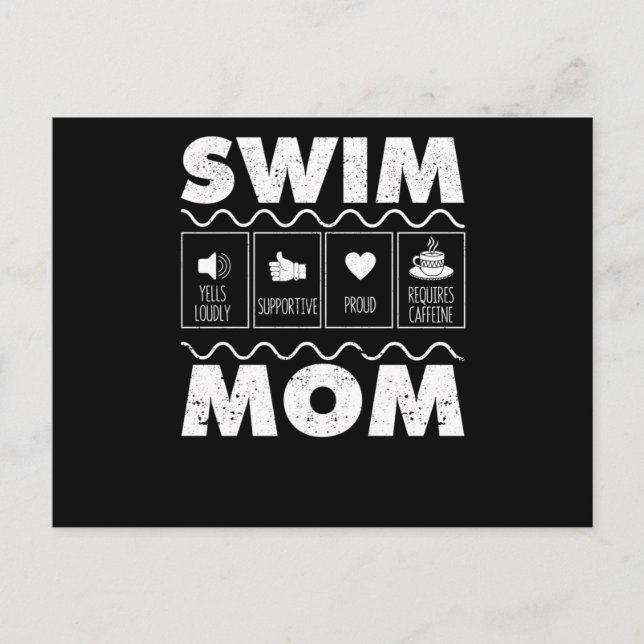 Carte Postale Swim Mom Content Funny Swimming Mom Swimmer (Devant)