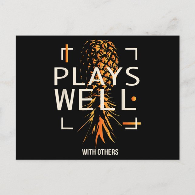 Carte Postale Swingers Lifestyle Funny Upside Down Ananas (Devant)