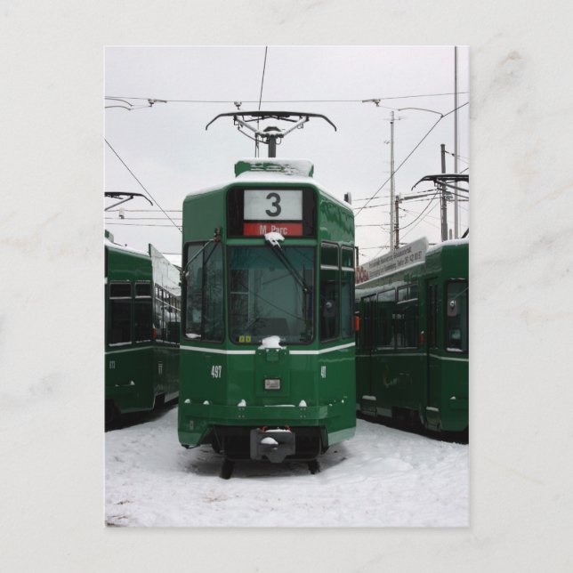 Carte Postale Swiss trams at BVB M-Parc depot, Bâle (Devant)