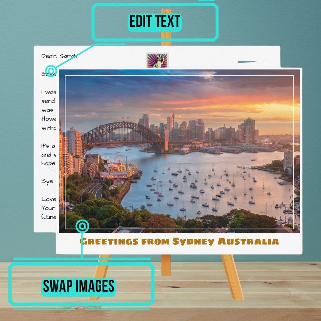 Carte Postale Sydney Australie avec Wide Harbour (Please enjoy our design and see the others in the collection.)