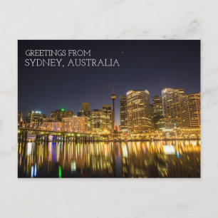 Carte Postale Sydney Australie Darling Harbor La Nuit