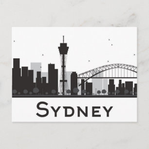 Carte Postale Sydney, Australie   Skyline de la ville noire et b