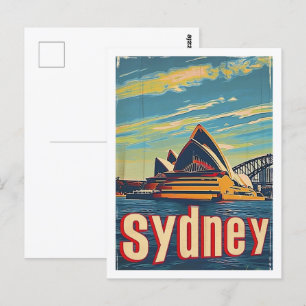 Carte Postale Sydney Australie Vintage célèbre Travel Place
