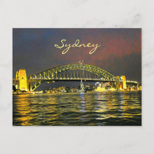 Carte Postale Sydney night Harbour Bridge Australie Voyage