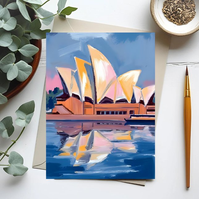 Carte Postale Sydney Opera House Australia Watercolor (Créateur téléchargé)