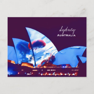 Carte Postale Sydney Opera House coloré Australie