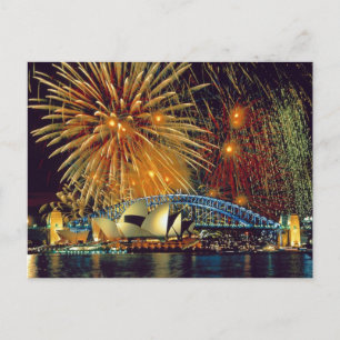 Carte Postale Sydney under Fireworks Postcard