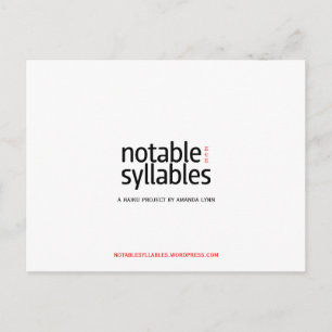 Carte Postale syllabes notables
