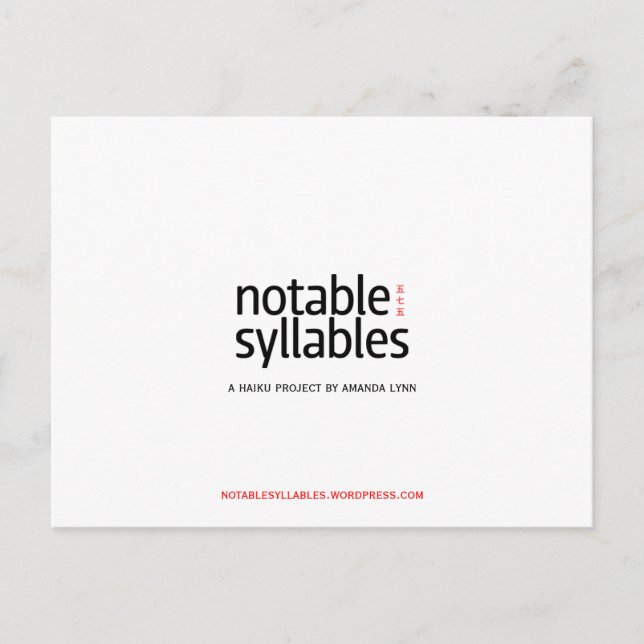 Carte Postale syllabes notables (Devant)