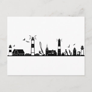 Carte Postale SYLT Nordsee Insel City Skyline Silhouette