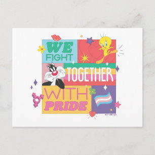 Carte Postale SYLVESTER™ & TWEETY™ Nous nous battons ensemble a