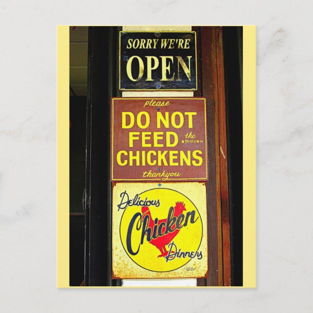 Carte Postale Symbole amusant des dîners de poulet (Devant)