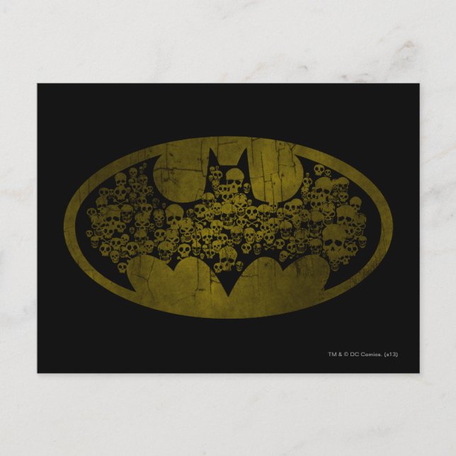 Carte Postale Symbole Batman | Crânes dans le logo de chaume (Devant)