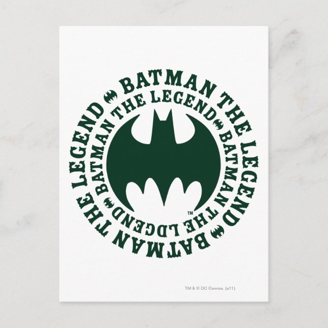 Carte Postale Symbole Batman | Le Logo De La Légende (Devant)