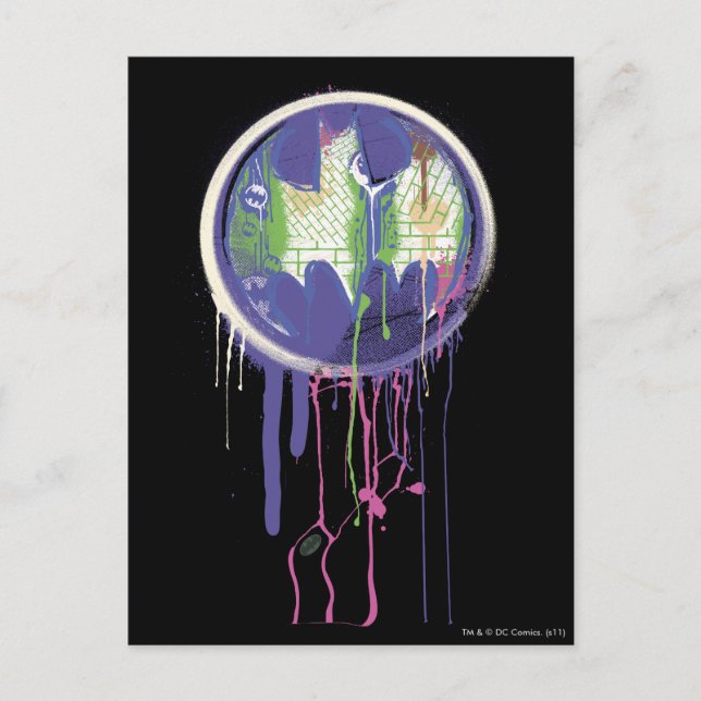 Carte Postale Symbole Batman | Logo circulaire violet (Devant)