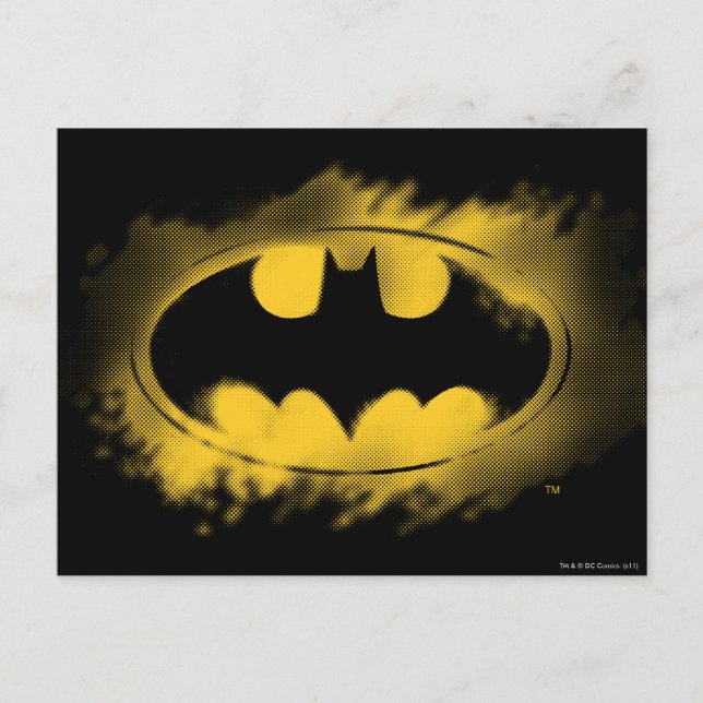 Carte Postale Symbole Batman | Logo noir et jaune (Devant)