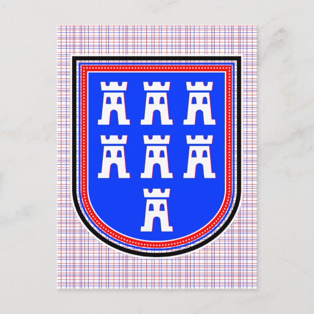 Carte Postale SYMBOLE Bleu Rouge Saxon (Devant)