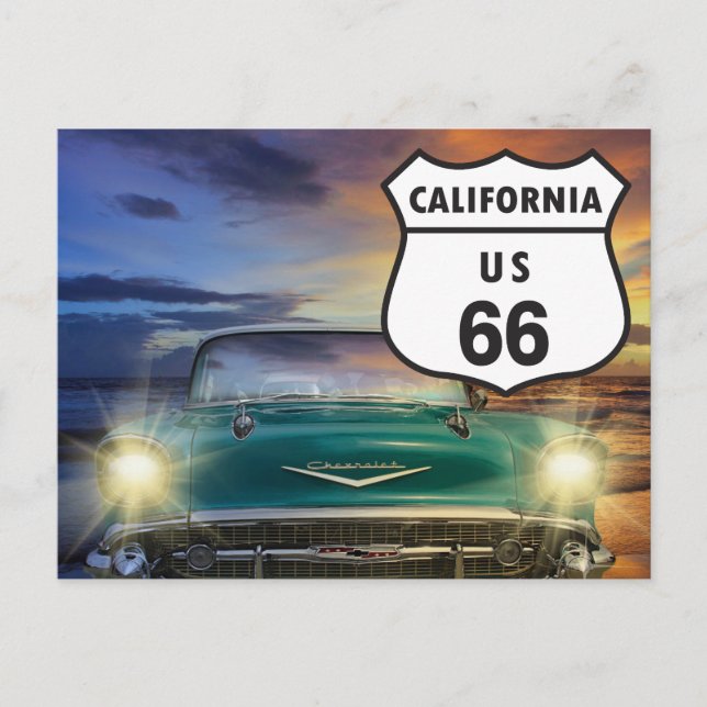 Carte Postale Symbole California Route 66 (Devant)