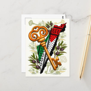 Carte Postale Symbole clé palestinien du droit au retour