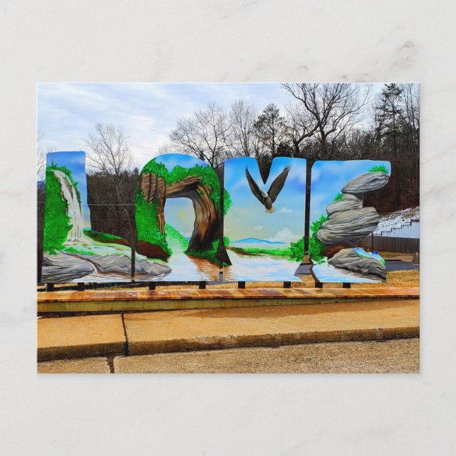Carte Postale Symbole d'amour au Parc d'état de Natural Bridge (Devant)