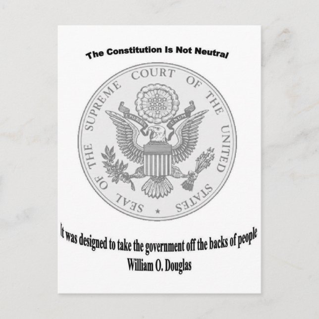 Carte Postale Symbole de court suprême avec la citation (Devant)