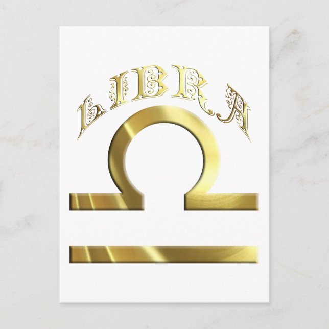 Carte Postale Symbole de la bibliothèque d'or Astrologie Zodiac (Devant)