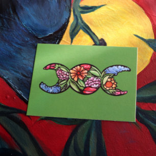 Carte Postale Symbole de la lune triple Fleur du jardin
