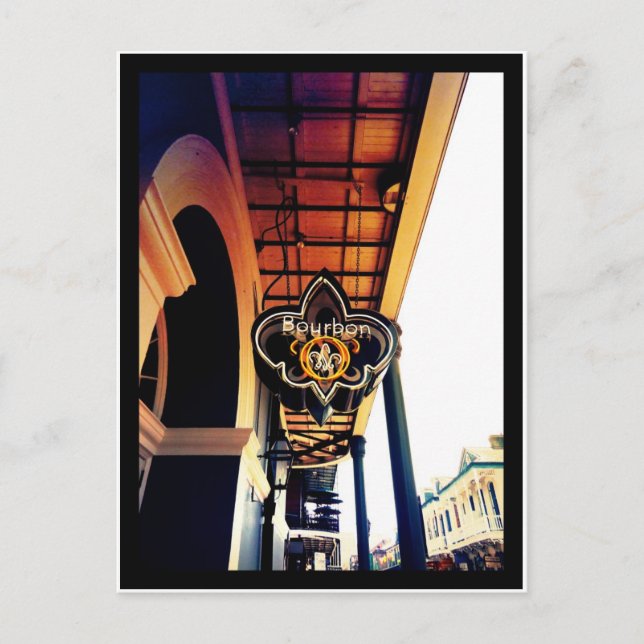 Carte Postale Symbole de la Nouvelle-Orléans de Bourbon Street (Devant)