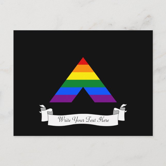 Carte Postale Symbole de la pyramide de l'alliage droit LGBT (Devant)
