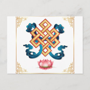 Carte Postale Symbole de la religion mongole noeud sans fin pour