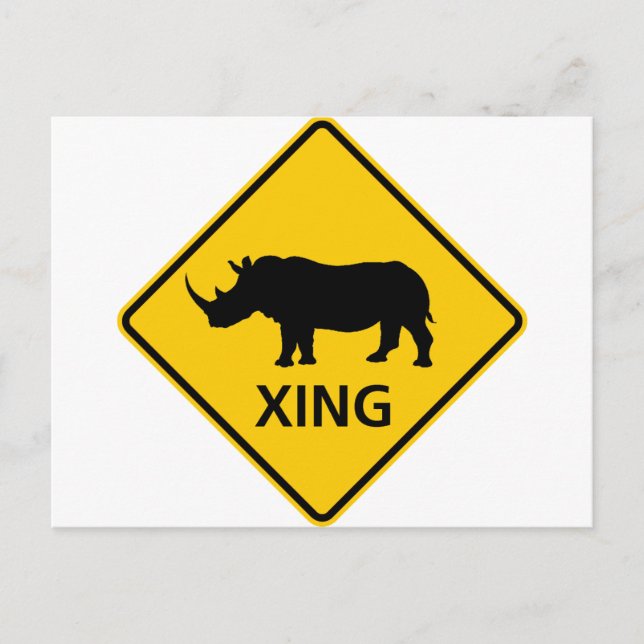 Carte Postale SYMBOLE DE LA ROUTE DES PARCOURS DE Rhinoceros (Devant)