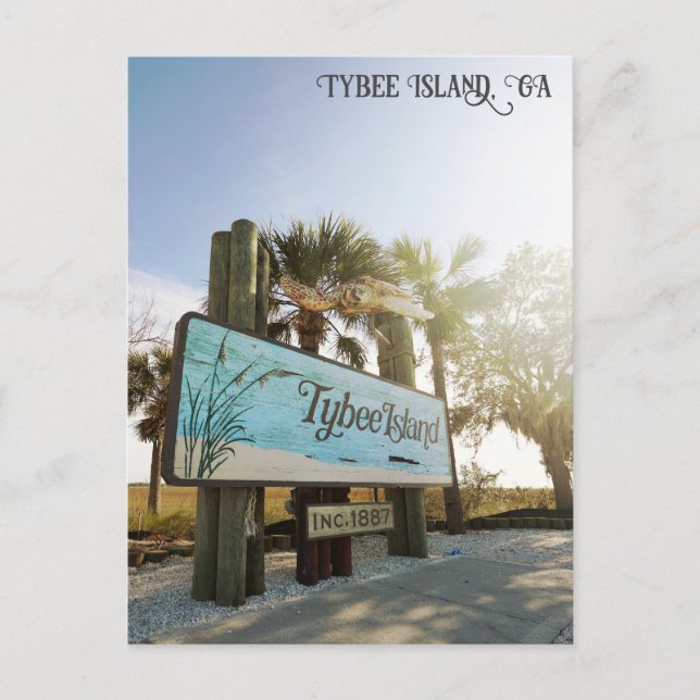 Carte Postale Symbole de l'île de Tybee Géorgie Voyage (Devant)