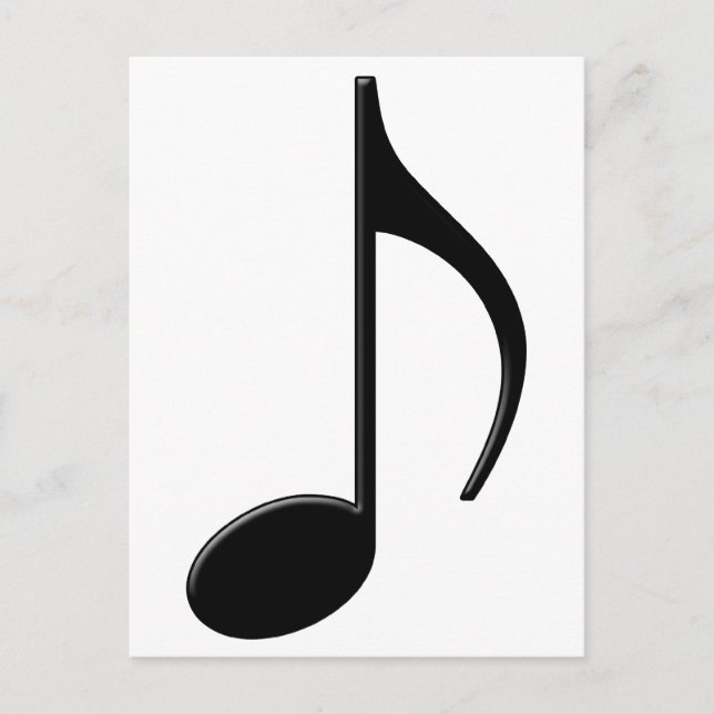 Carte Postale Symbole de musique Quaver - Huitième note (Devant)