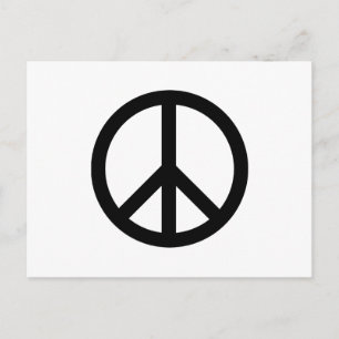 Carte Postale Symbole de paix Anti Guerre noir blanc moderne
