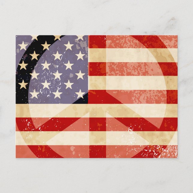 Carte Postale Symbole de paix du drapeau patriotique (Devant)