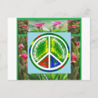 SYMBOLE DE PAIX : Fleurs Artistiques Vertes