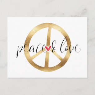 Carte Postale Symbole de paix Gold Inspirational