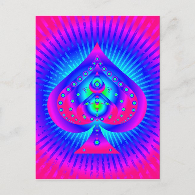 Carte Postale Symbole de pique coloré (Devant)