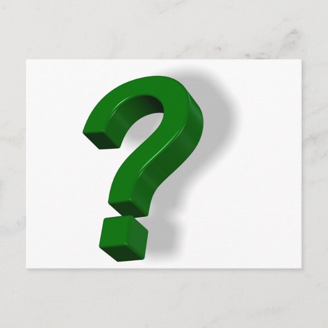 Carte Postale symbole de point d'interrogation (Devant)