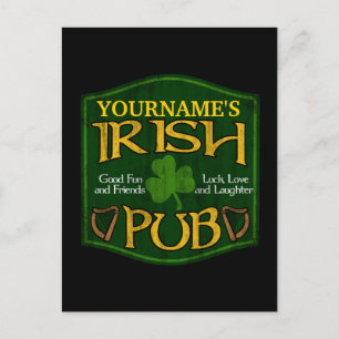 Carte Postale Symbole de pub irlandais personnalisé